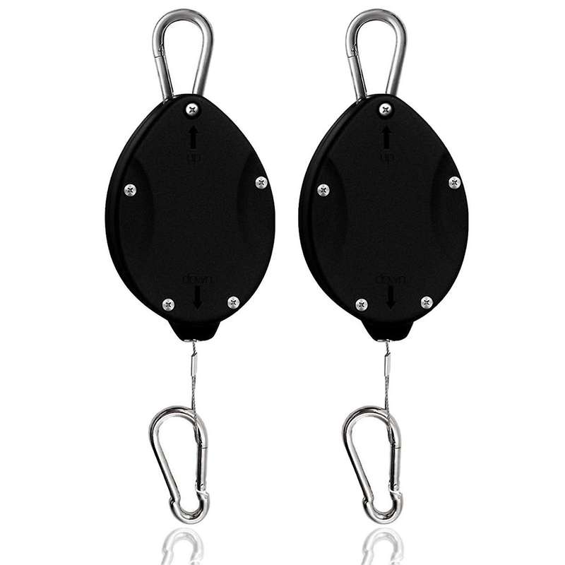 2Pcs Heavy Duty Retractable Plant Hanger Adjustable Plant Pulley Hook for Garden Flower Baskets and