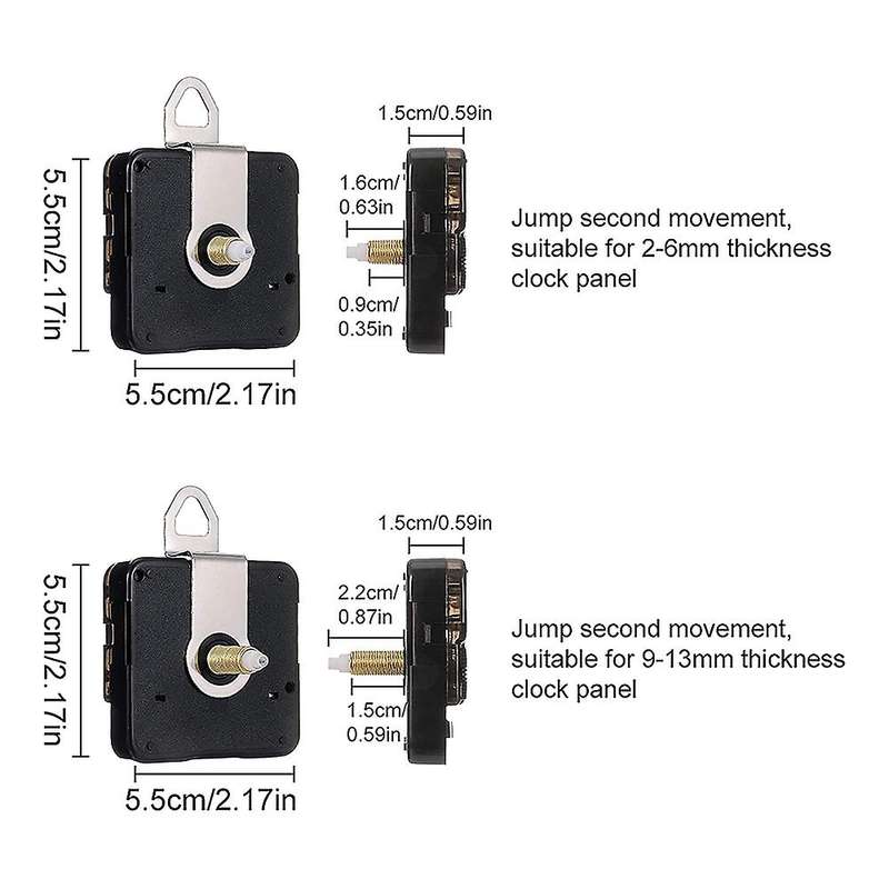 2Pcs High Torque Long Shaft Clock Movement, Clock Mechanisms Battery Powered, Wall Clock Parts Motor