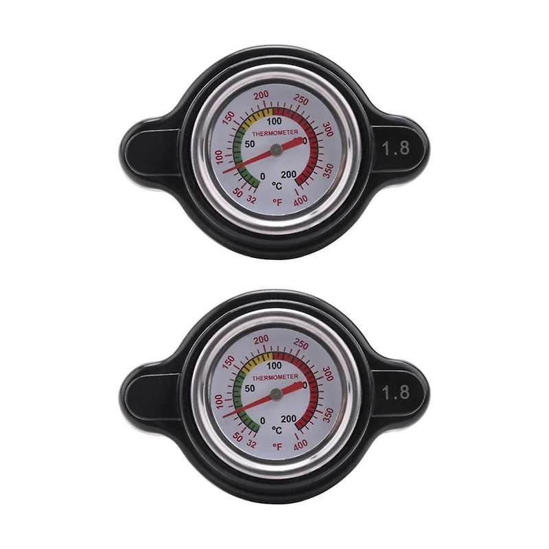 2pcs High Pressure Radiator Cap with Temperature Gauge 1.8 Bar Radiator Cap 25.6Psi for