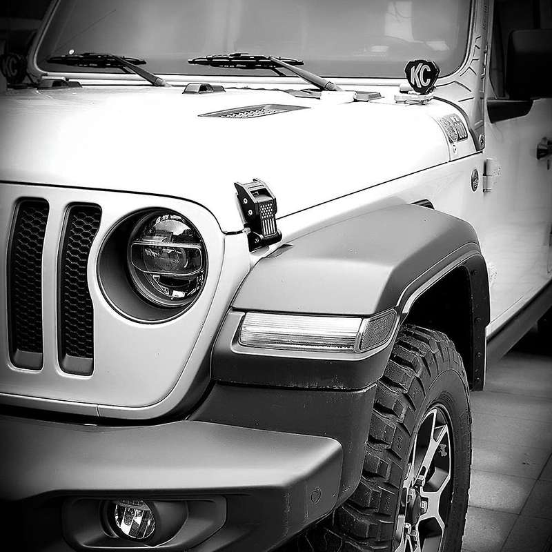 2PCS Hood Latches Catch Kit with U.S. Flag Style Black Aluminum for Wrangler JK JKU 2007-2018