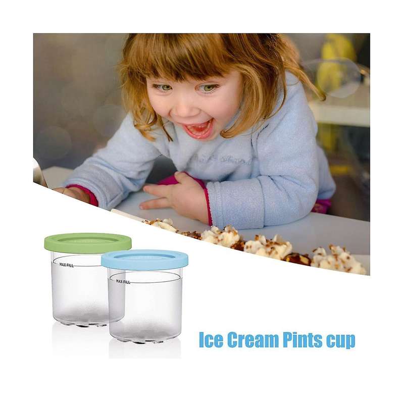 2pcs Ice Cream Pints for Ninja Cn301co Series Creami Pints Leak-proof Dessert Gelato Sorbet Homemad