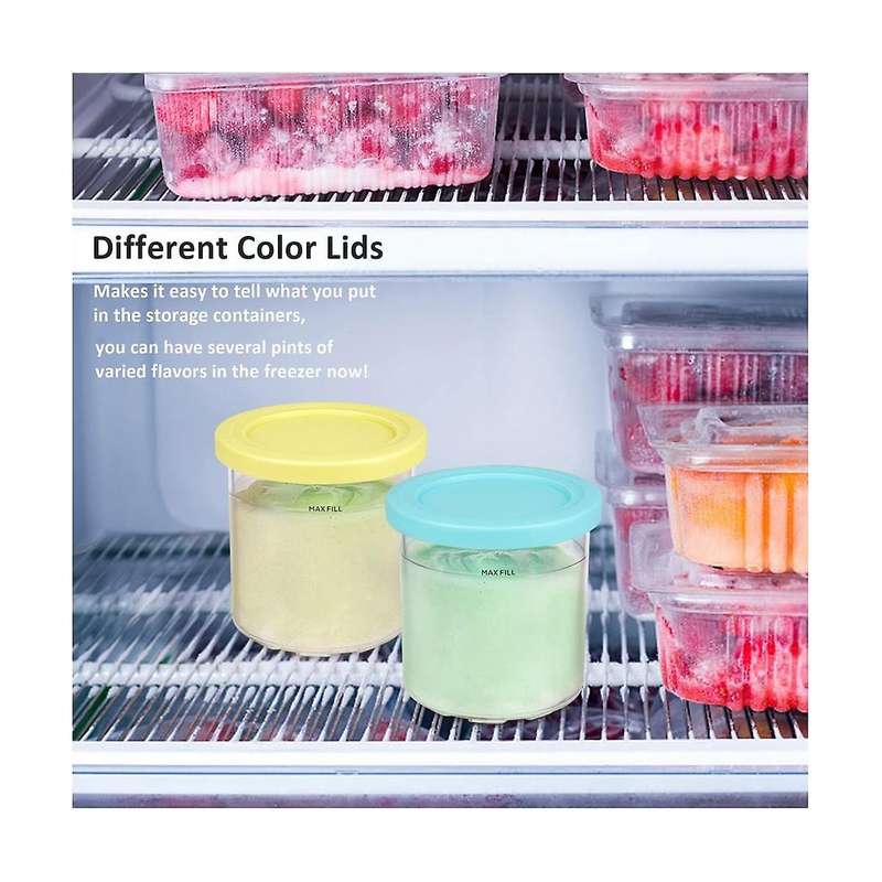 2pcs Ice Cream Pints and Lids for Ninja Creami Nc301 Nc300 Nc299amz Series Ice Cream Storage Contai