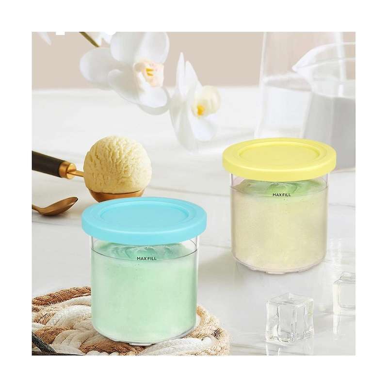 2pcs Ice Cream Pints and Lids for Ninja Creami Nc301 Nc300 Nc299amz Series Ice Cream Storage Contai