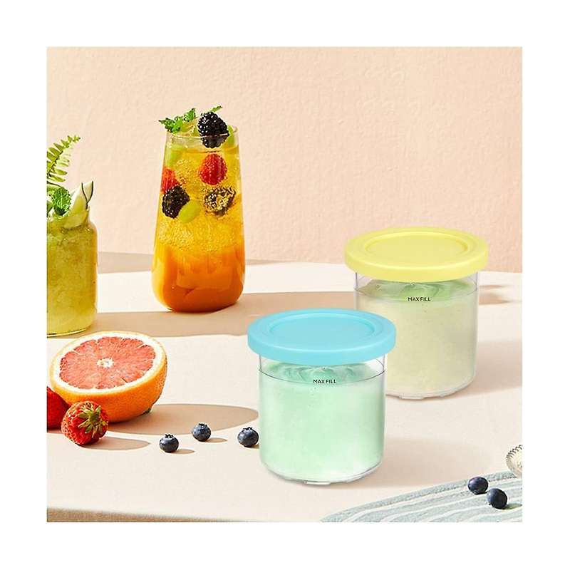 2pcs Ice Cream Pints and Lids for Ninja Creami Nc301 Nc300 Nc299amz Series Ice Cream Storage Contai