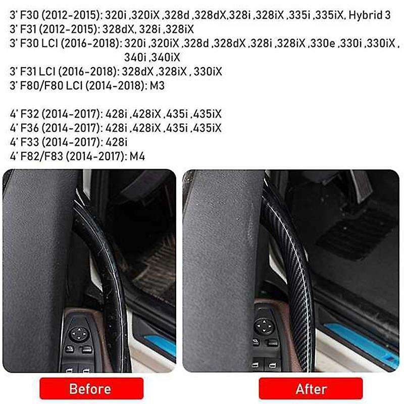 2pcs Inner Door Pull Handle Inside Cover Protect Case for 3/4 Series F30 F35 2012-2018