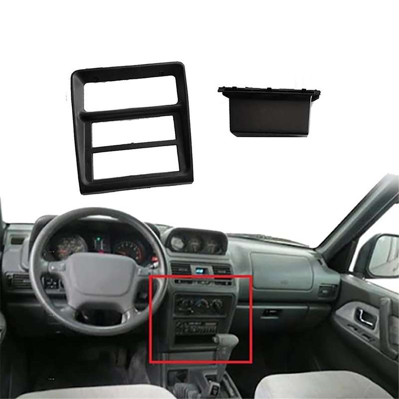 2pcs Instrument Cover Trim Frame with Tape Box for Mk2 1990-1998 Dashboard Radio Panel Tape Decorat