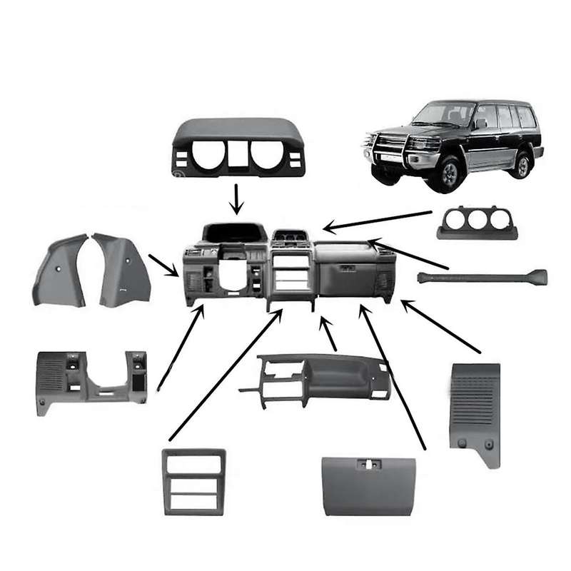 2pcs Instrument Cover Trim Frame with Tape Box for Mk2 1990-1998 Dashboard Radio Panel Tape Decorat