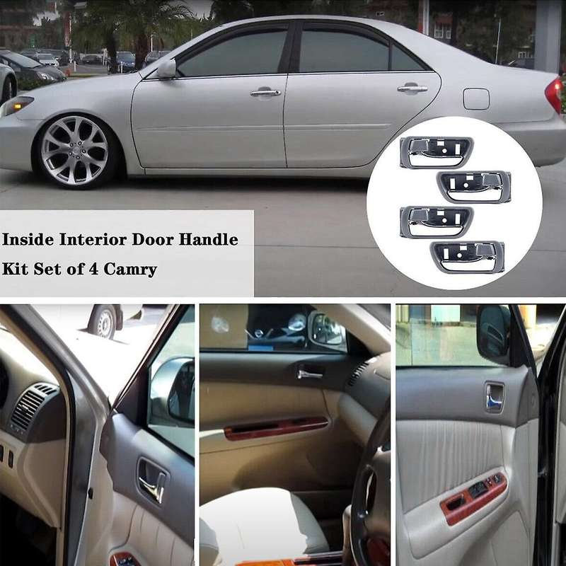2Pcs Interior Inner Inside Door Handle Chrome for CV36 2002-2006 69206-33030LH 69205-33040RH