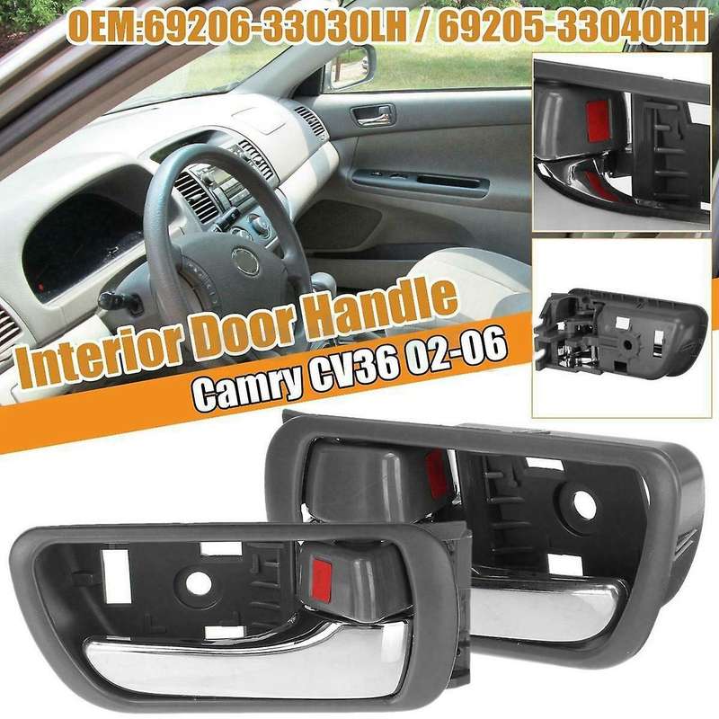 2Pcs Interior Inner Inside Door Handle Chrome for CV36 2002-2006 69206-33030LH 69205-33040RH