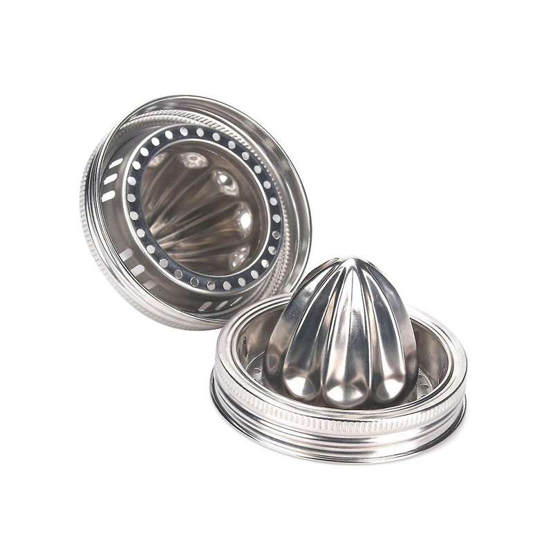 2PCS Jar Stainless Steel Juicer Lid Reamer for Mason Jar Lemon Juicer Manual Juicer Wide Mouth Cover