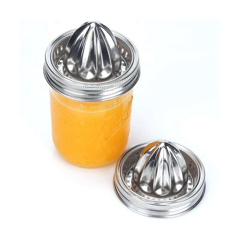 2PCS Jar Stainless Steel Juicer Lid Reamer for Mason Jar Lemon Juicer Manual Juicer Wide Mouth Cover