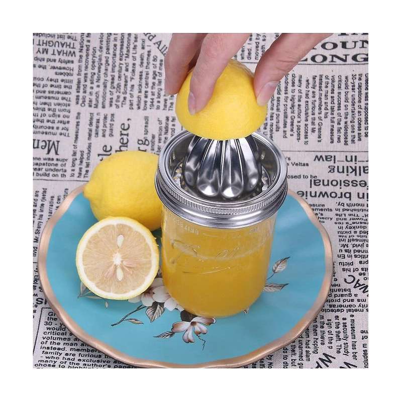 2PCS Jar Stainless Steel Juicer Lid Reamer for Mason Jar Lemon Juicer Manual Juicer Wide Mouth Cover