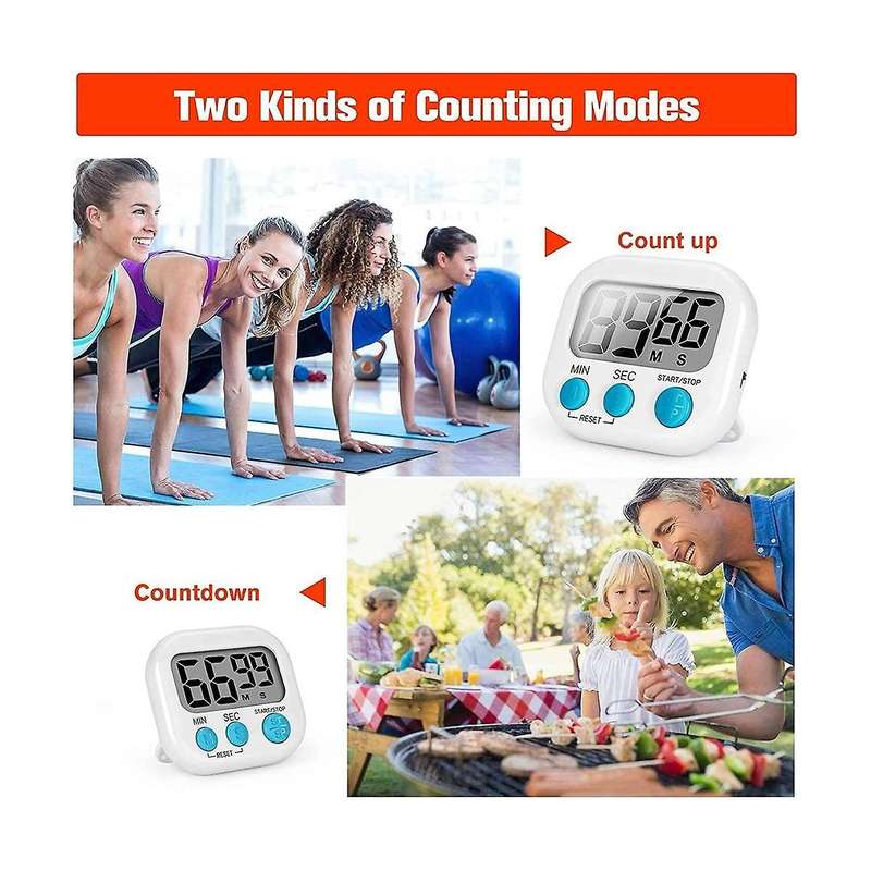 2pcs Kitchen Timer , Magnetic Digital Timers Loud Alarm Kitchen Timers for Upgrade Classroom Timer