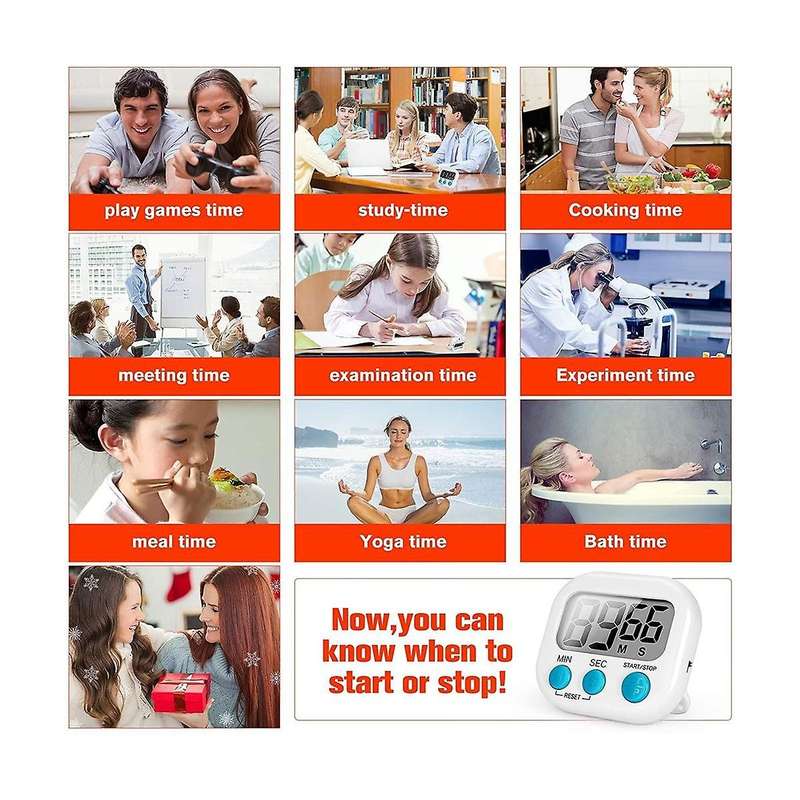 2Pcs Kitchen Timer , Magnetic Digital Loud Alarm Kitchen for Upgrade Classroom Timer for Kids