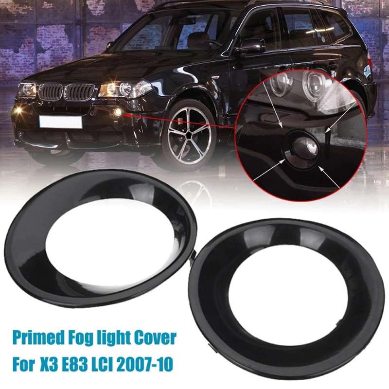 2pcs Lamp Hood Primed Black Fog Light Lamp Trim Driving Light Cover for  X3 E83 Lci 2007-2010