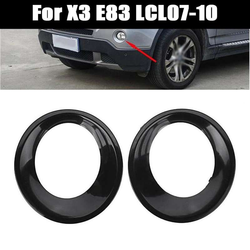2pcs Lamp Hood Primed Black Fog Light Lamp Trim Driving Light Cover for  X3 E83 Lci 2007-2010