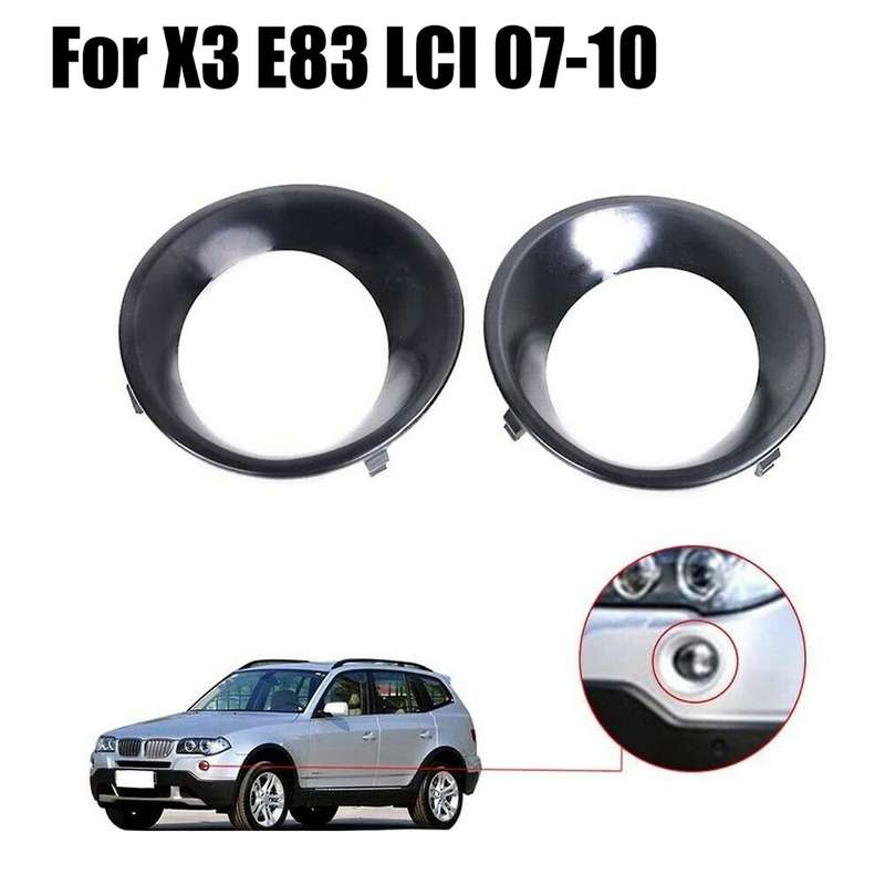 2pcs Lamp Hood Primed Black Fog Light Lamp Trim Driving Light Cover for  X3 E83 Lci 2007-2010