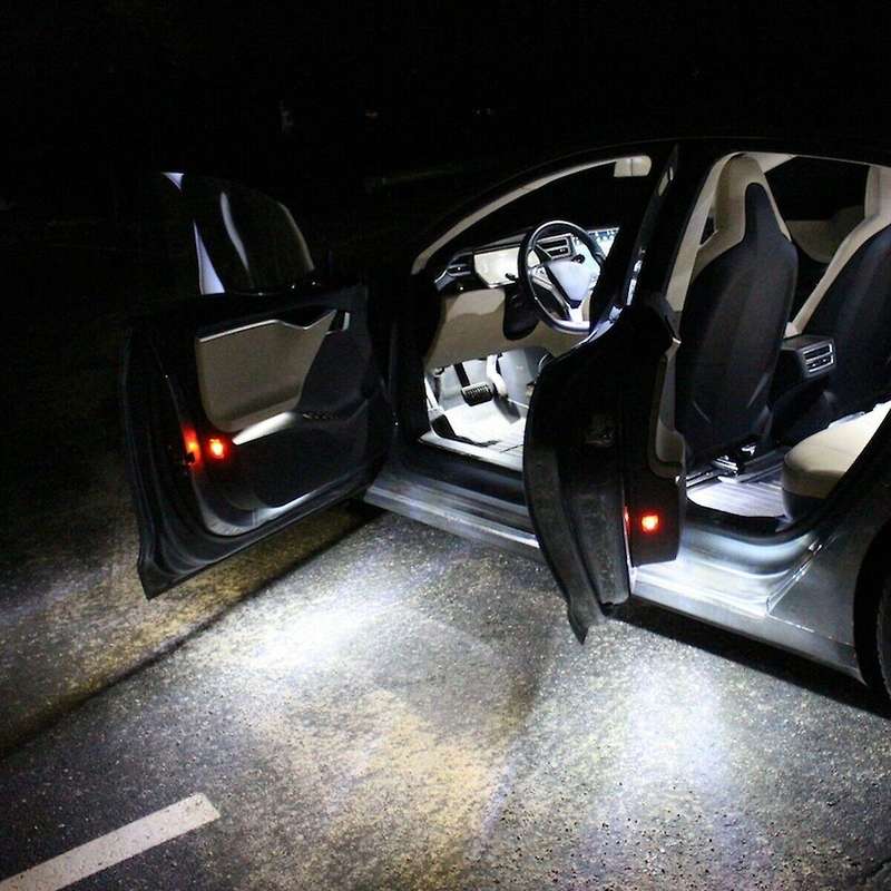 2Pcs LED Car Door Boot Foot Trunk Box Interior Light for Model S X