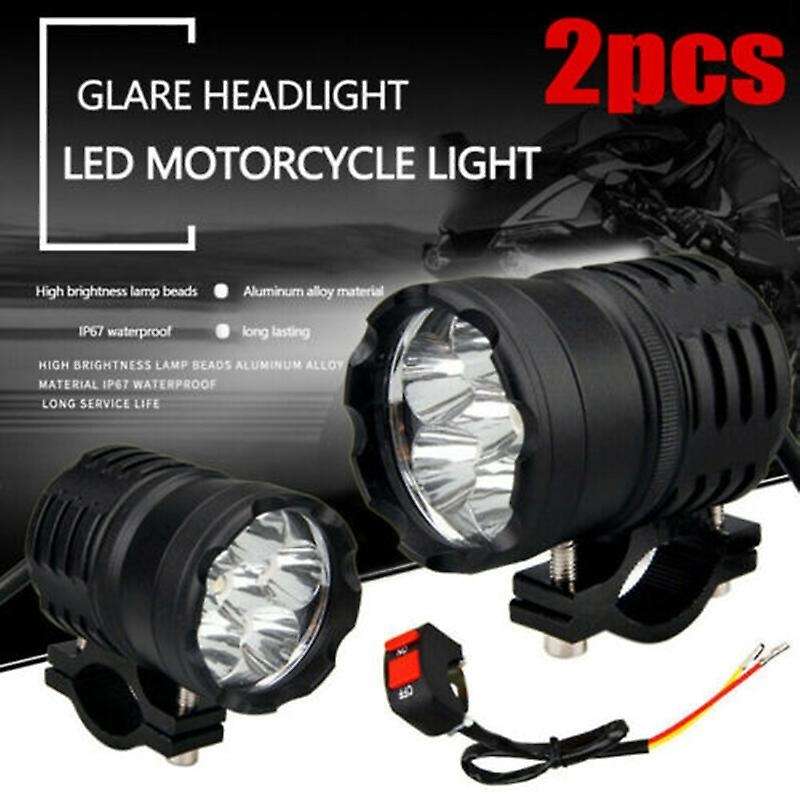 2PCS LED 60W Universal Motorcycle Waterproof Headlight Spotlight Auxiliary Light Motorcycle LED Spot