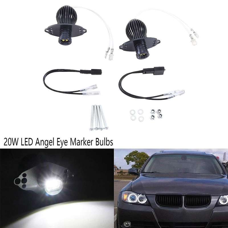 2pcs Led Angel Eye Marker Bulbs 20w White High Power Led Light for E90 3 Series 2006-2008