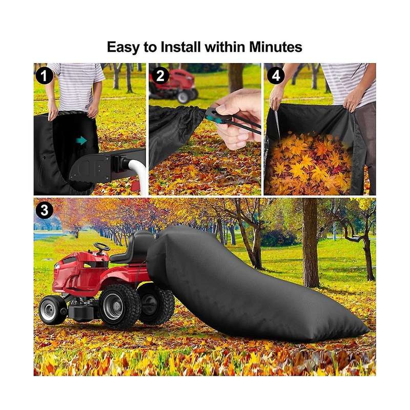 2Pcs Lawn Tractor Leaf Storage Bag Garden Mower Storage Bag 210D Oxford Cloth