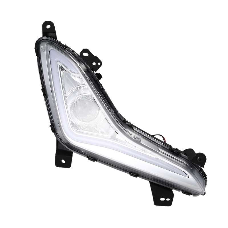 2Pcs LED DRL Fog Lamps Cover Daytime Running Light Daylight with Turn Signal Yellow for 2014 2015