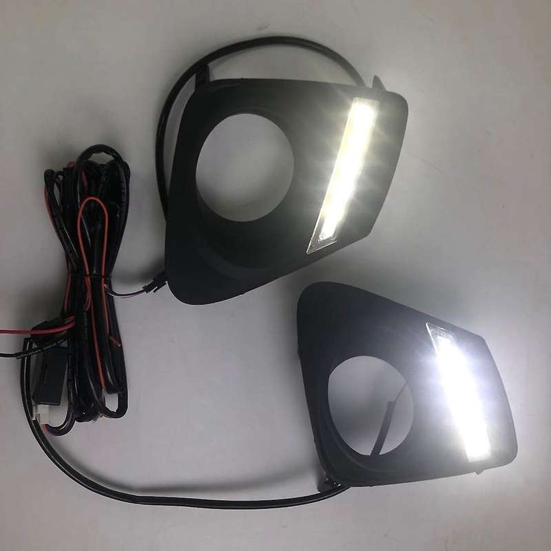2Pcs LED Daytime Running Lights for 2010-2013 DRL Fog Lamp Cover Light