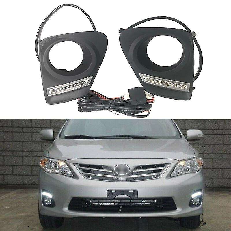2Pcs LED Daytime Running Lights for 2010-2013 DRL Fog Lamp Cover Light