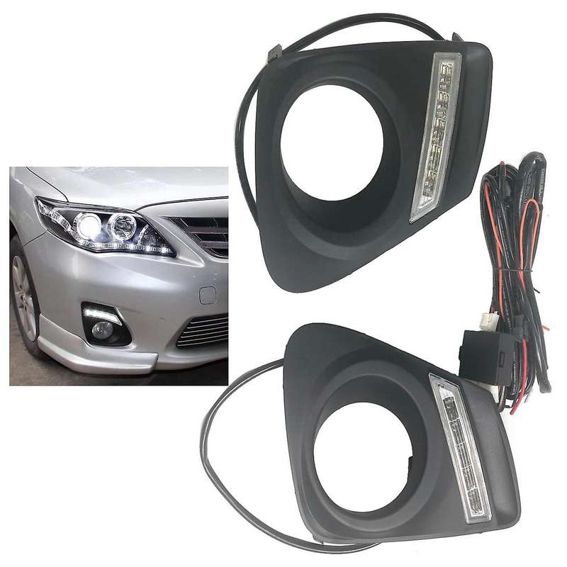 2Pcs LED Daytime Running Lights for 2010-2013 DRL Fog Lamp Cover Light