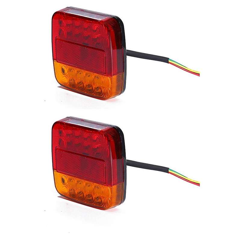 2Pcs LED Car Trailer Truck Tail Lights Stop Turn Signal Lights