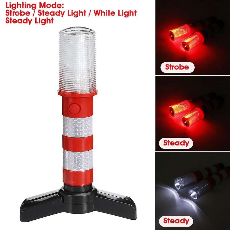 2pcs Led Emergency Road Flash Roadside Beacon Safety Strobe Warning