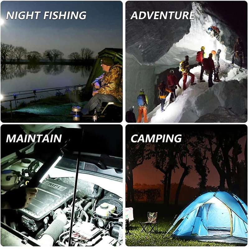 2PCS LED Flashlights Rechargeable Work Light with Magnetic Base and Hanging Hook Floodlight for Car