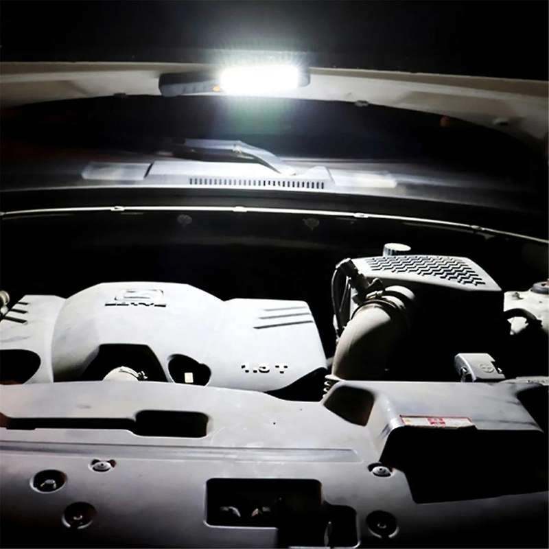 2PCS LED Flashlights Rechargeable Work Light with Magnetic Base and Hanging Hook Floodlight for Car