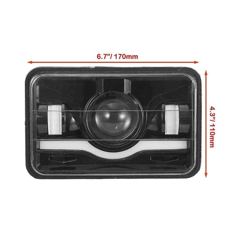 2PCS LED Headlights Hi/Lo Beam with DRL Square Work Lights Roof Light for /Off-Road/ATV/Truck, HL06-