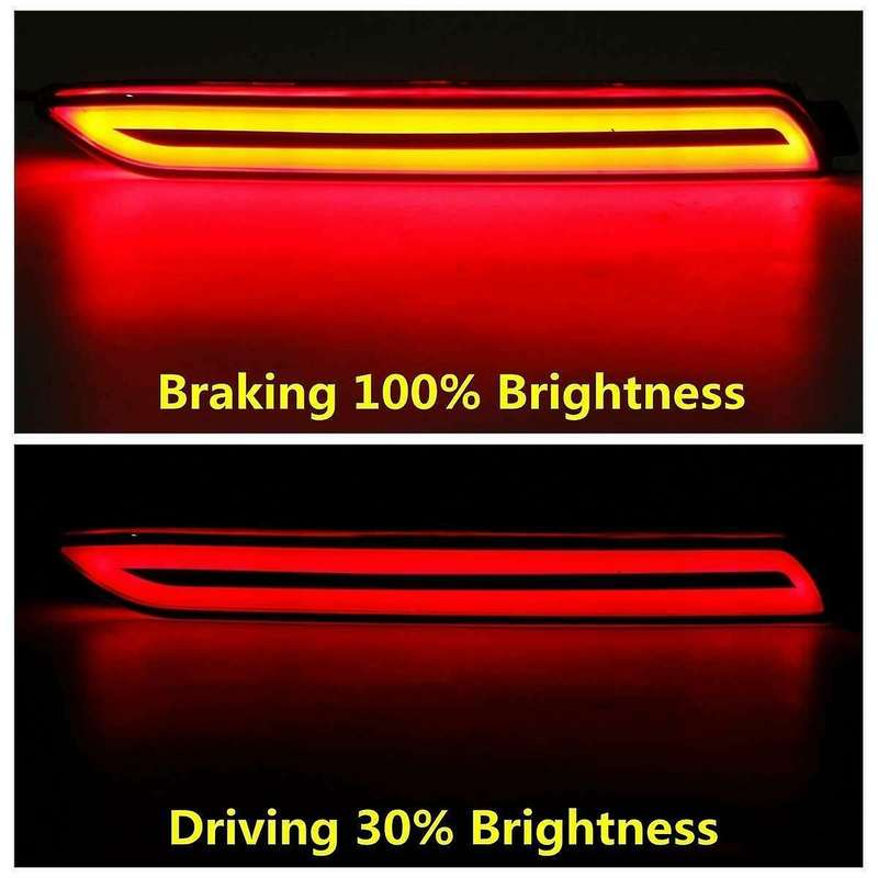 2Pcs LED Rear Bumper Reflector Driving Brake Light Fit for Sienna Venza
