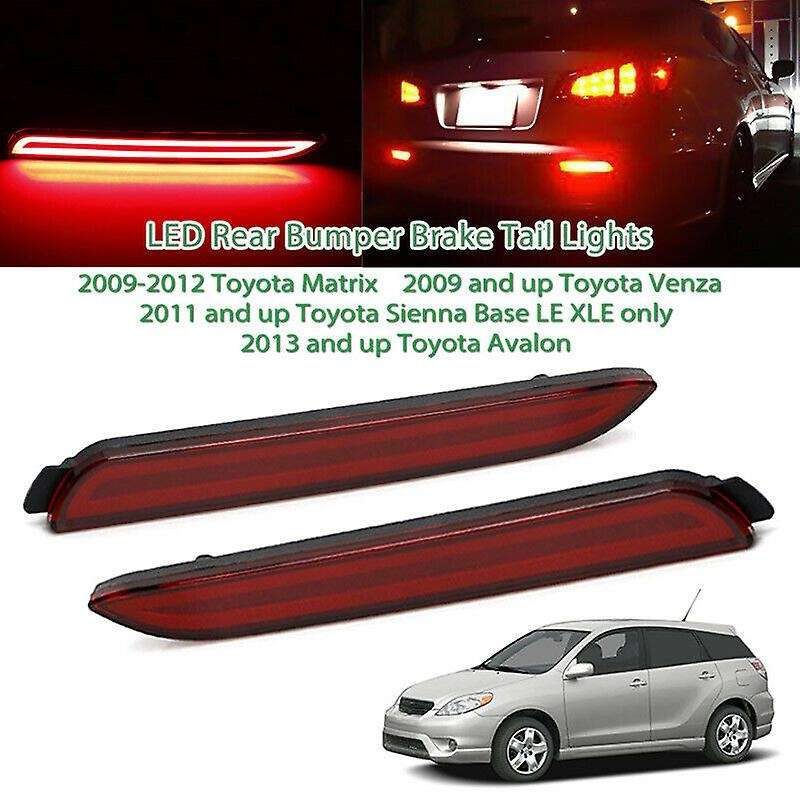 2Pcs LED Rear Bumper Reflector Driving Brake Light Fit for Sienna Venza