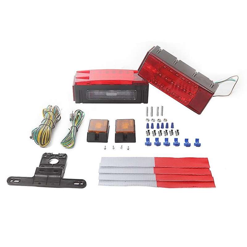 2PCS LED Lights with Side Lights for Trailer Truck Light Kit Parking Lights Turn Signal (Rectangle)