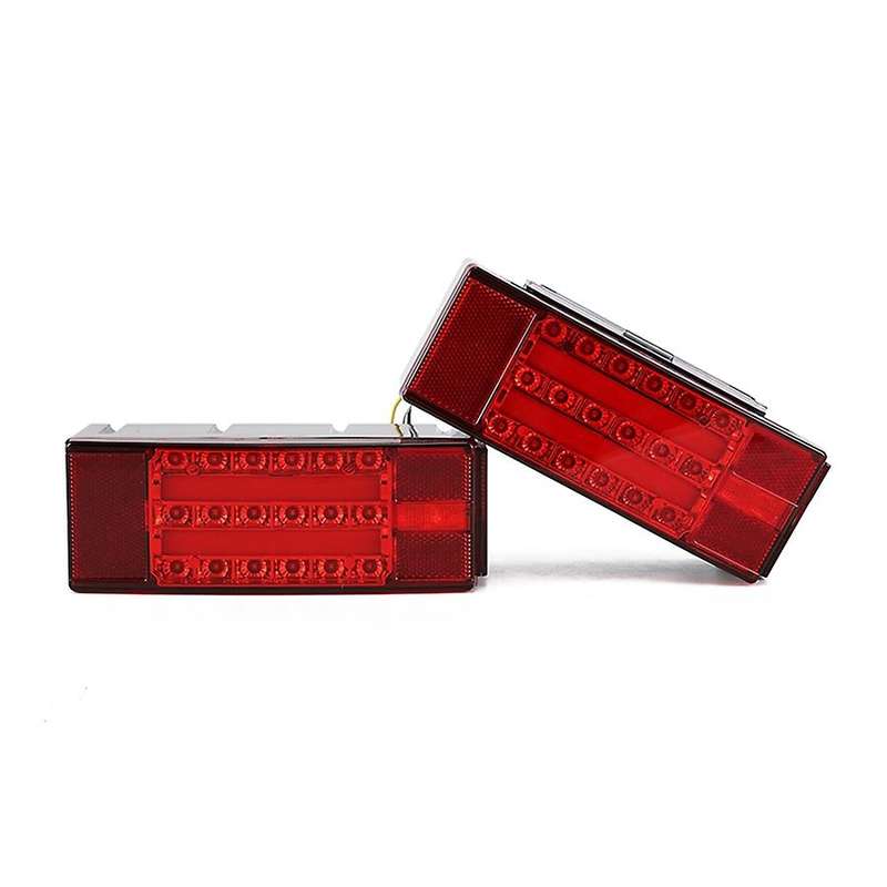 2PCS LED Lights with Side Lights for Trailer Truck Light Kit Parking Lights Turn Signal (Rectangle)