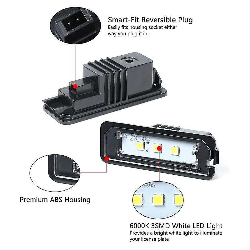 2Pcs LED License Plate Light Lamp Assembly for Golf - CC Rabbit