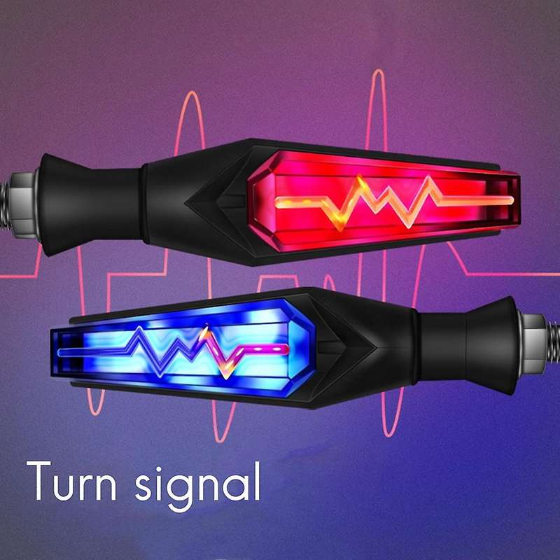 2PCS LED Motorcycle Turn Signals Light Tail Flasher Flowing Water Blinker IP68 Motorcycle Flashing L