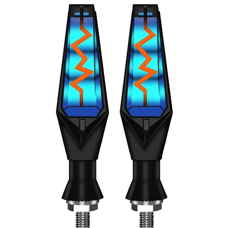 2PCS LED Motorcycle Turn Signals Light Tail Flasher Flowing Water Blinker IP68 Motorcycle Flashing L