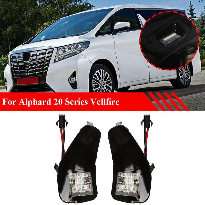 2PCS LED Rearview Puddle Light Under Side Mirror Welcome Lamp for Alphard 20 Series Vellfire II, Blu