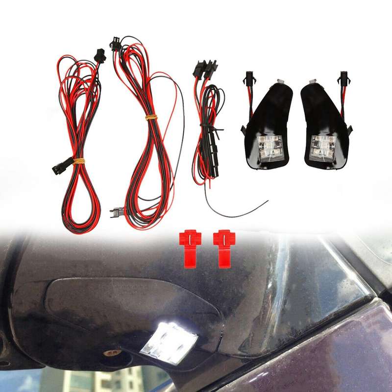 2PCS LED Rearview Puddle Light Under Side Mirror Welcome Lamp for Alphard 20 Series Vellfire II, Blu