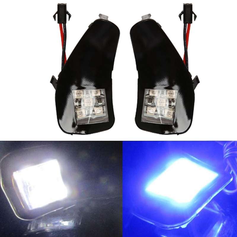 2PCS LED Rearview Puddle Light Under Side Mirror Welcome Lamp for Alphard 20 Series Vellfire II, Blu