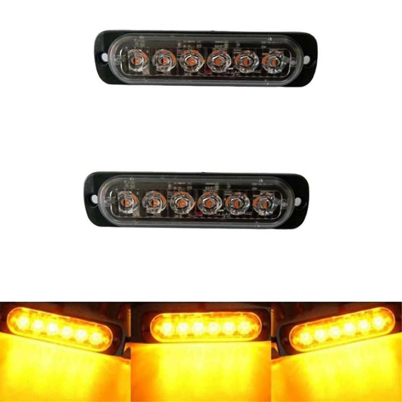 2Pcs LED Strobe Warning Light Strobe Grille Flashing Lightbar Truck Car Beacon Lamp Traffic Light 12