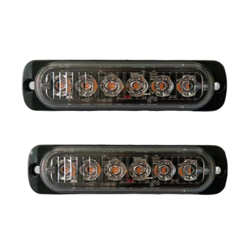 2Pcs LED Strobe Warning Light Strobe Grille Flashing Lightbar Truck Car Beacon Lamp Traffic Light 12