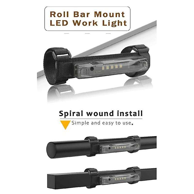 2Pcs LED Roll Bar Mount Dome Light for UTV ATV Truck Off Road Golf Cart Motorcycle Roll Bar Bracket