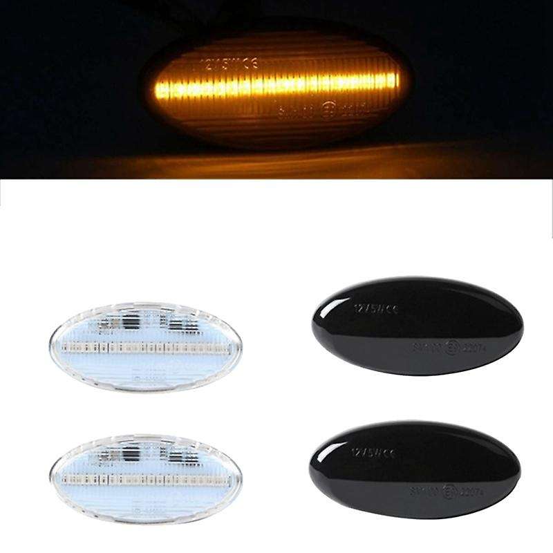 2Pcs LED Side Marker Turn Signal Light Indicator for 2 3 5 6 Bt-50 Mpv 2000-2013 Clear