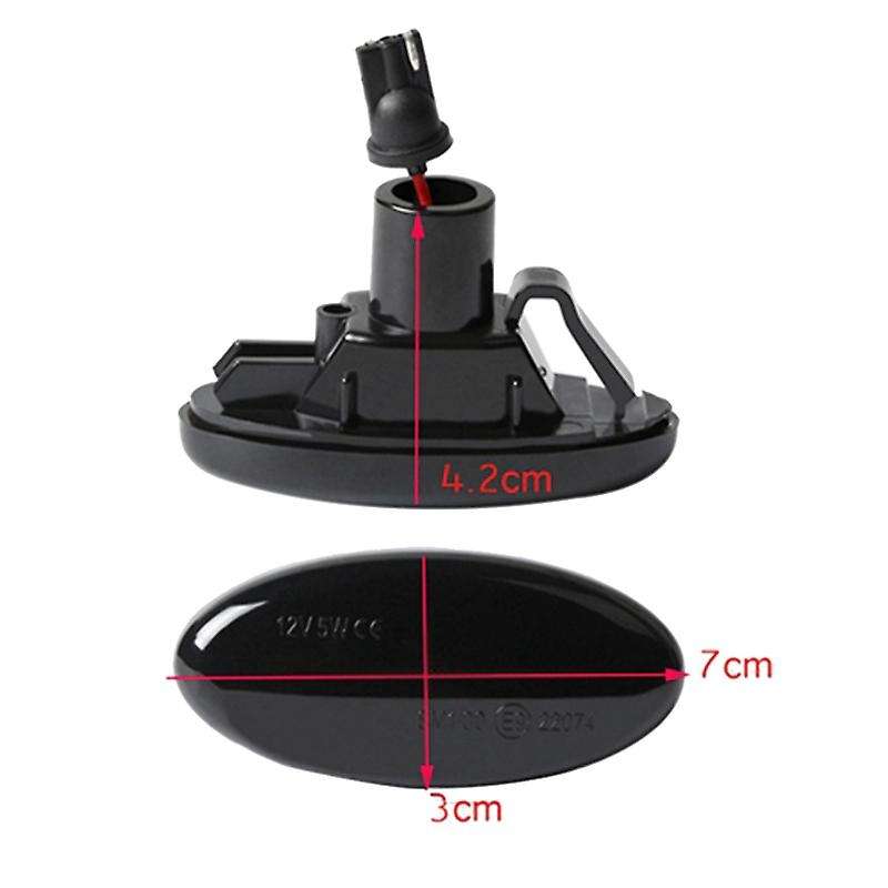 2Pcs LED Side Marker Turn Signal Light Indicator for 2 3 5 6 Bt-50 Mpv 2000-2013 Black