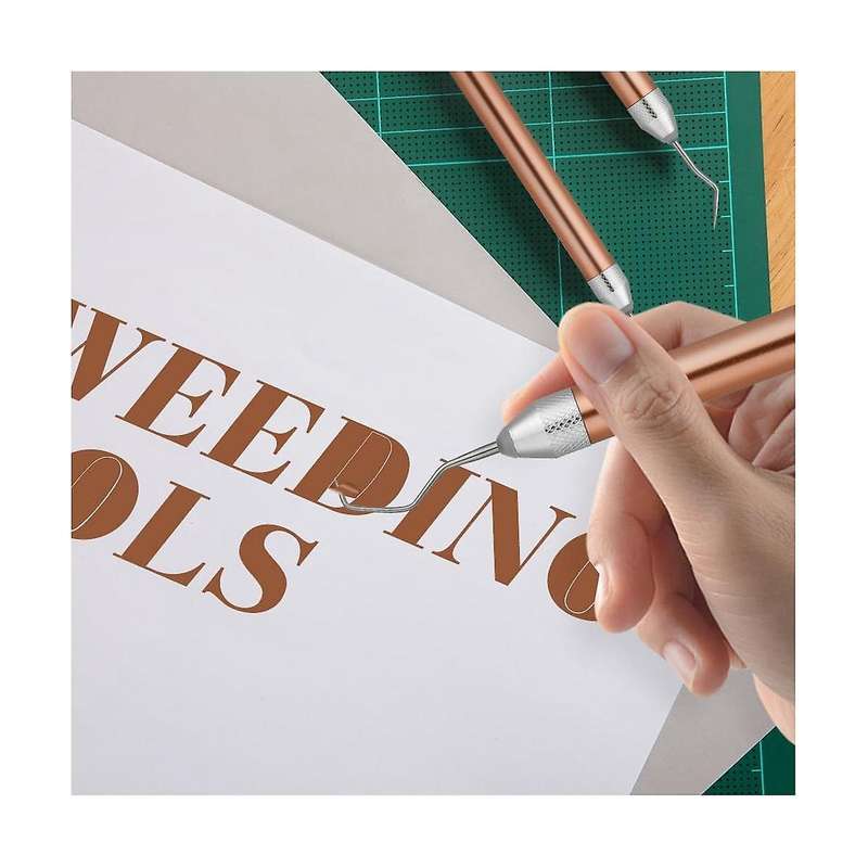 2Pcs LED Weeding Tools for Vinyl: Lighted Weeding Pen with Pin & Hook for Removing Tiny Vinyl Paper/
